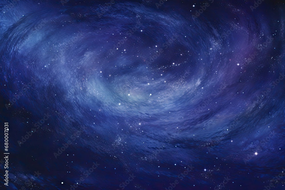 A swirling vortex of cosmic dust with stars twinkling against a backdrop of deep cosmic hues
