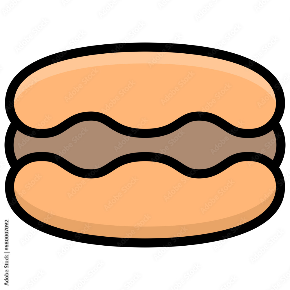 macaron icon illustration design with outline macaron icon illustration design with outline