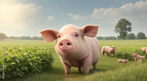 A pig on a farm from Generative AI