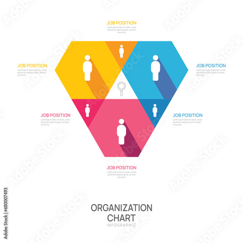 Infographic template for organization chart with business avatar icons. vector infographic for business.