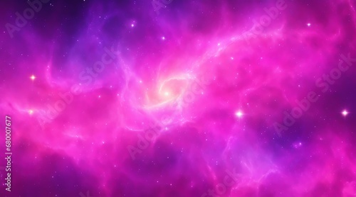 Vibrant and abstract cosmic nebula in space background with pink swirling colors from Generative AI