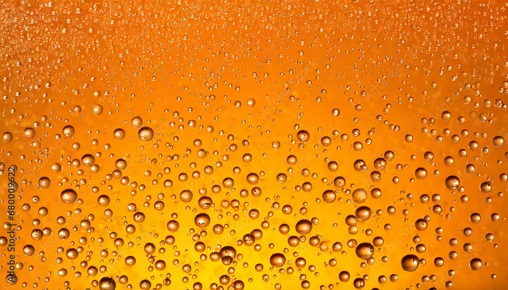 Orange background with droplets of water Orange background with droplets of water