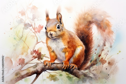 watercolor Squirrel Watercolor single squirrel animal Squirrel Wild Animal Illustration Hand Painted