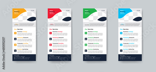 Modern creative corporate business dl flyer or rack card layout concept background flyer brochure cover template for grow up your business to the next level