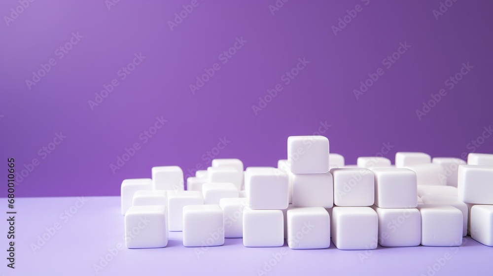 White 3d shapes assorment on purple foundation tall point White 3d shapes assorment on purple foundation tall point