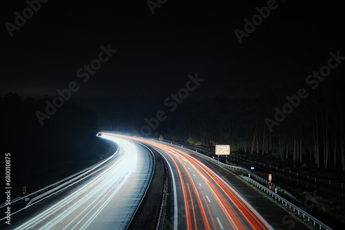 Langzeitbelichtung - Autobahn - Strasse - Traffic - Travel - Background - Line - Ecology - Highway - Long Exposure - Motorway - Night Traffic - Light Trails - High quality photo  © Enrico Obergefäll