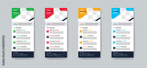 Modern creative corporate business dl flyer or rack card layout concept background flyer brochure cover template for grow up your business to the next level