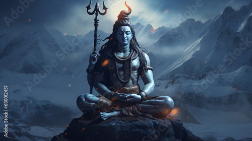 Lord Shiva in a transcendental spiritual image photo