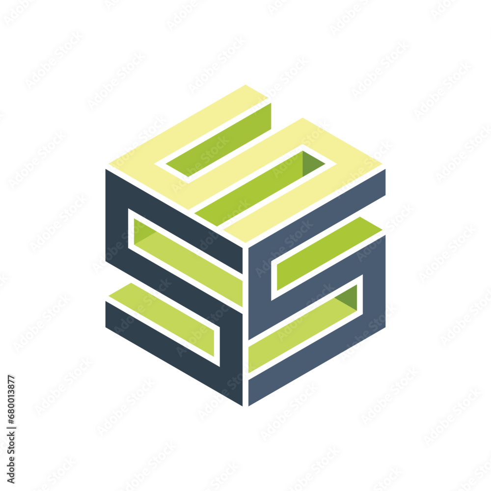 SSS 3d logo icon - triple S 3d design SSS 3d logo icon - triple S 3d design