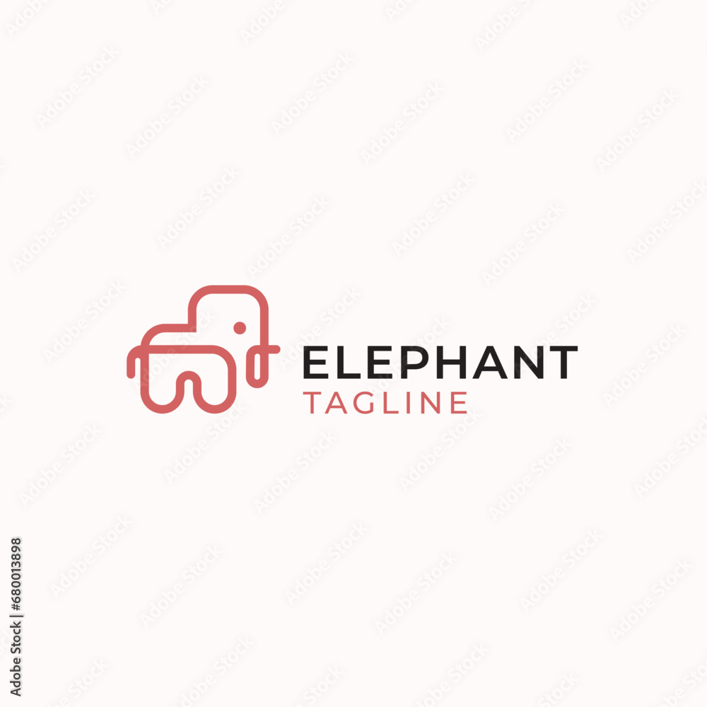 elephant line art logo