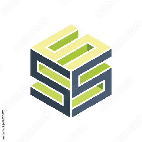 SSS 3d logo icon - triple S 3d design