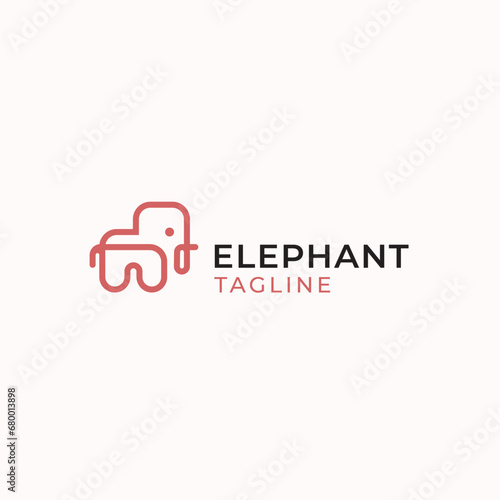 elephant line art logo