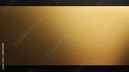 A close up of a gold brushed metal plate on a black background, Generative AI