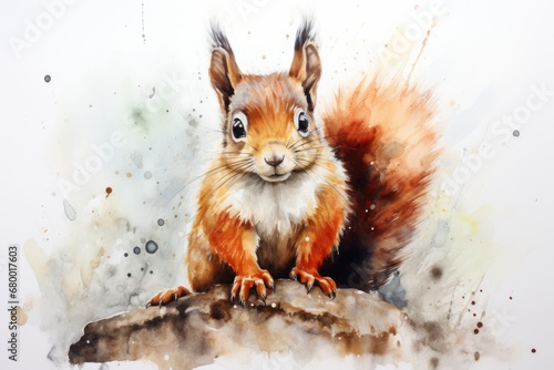 watercolor Squirrel Watercolor single squirrel animal Squirrel Wild Animal Illustration Hand Painted © PinkiePie