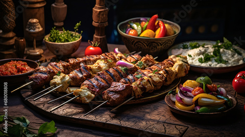 Middle eastern Arabic or Mediterranean dinner table