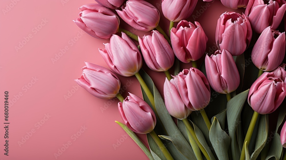 Obraz premium Pink Tulips Flowers On Background Waiting, HD, Background Wallpaper, Desktop Wallpaper