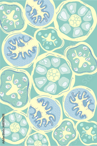 Medical Background. Molecules and microbes. Abstract medical background. Microorganisms pattern