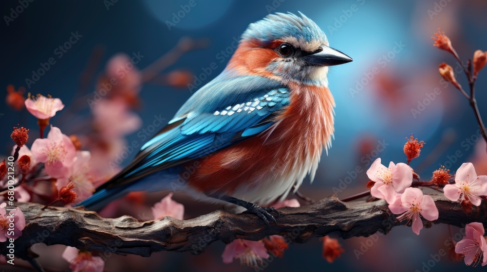 Spring Bird Finch Sits On Branch, HD, Background Wallpaper, Desktop Wallpaper