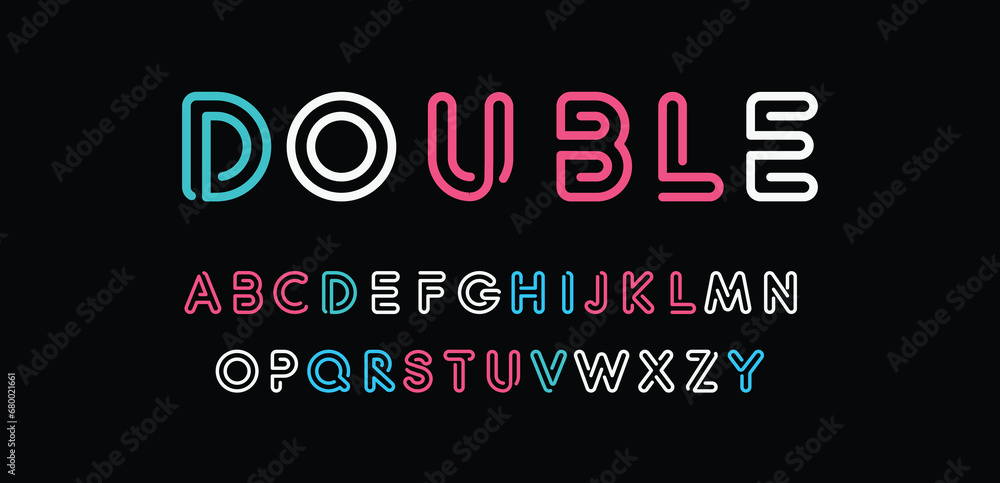 Double Crypto colorful stylish small alphabet letter logo design. - obrazy, fototapety, plakaty 