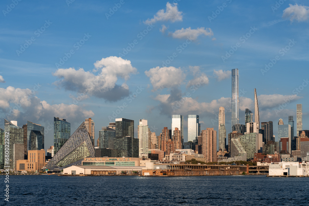 New York midtown and panoramic view on skyscrapers with waterfront