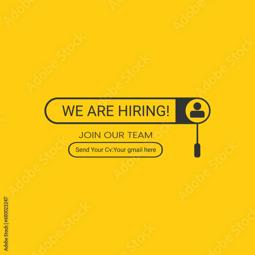 Hiring recruitment open vacancy design , We are hiring join to team announcement creative design. 3D Illustration
