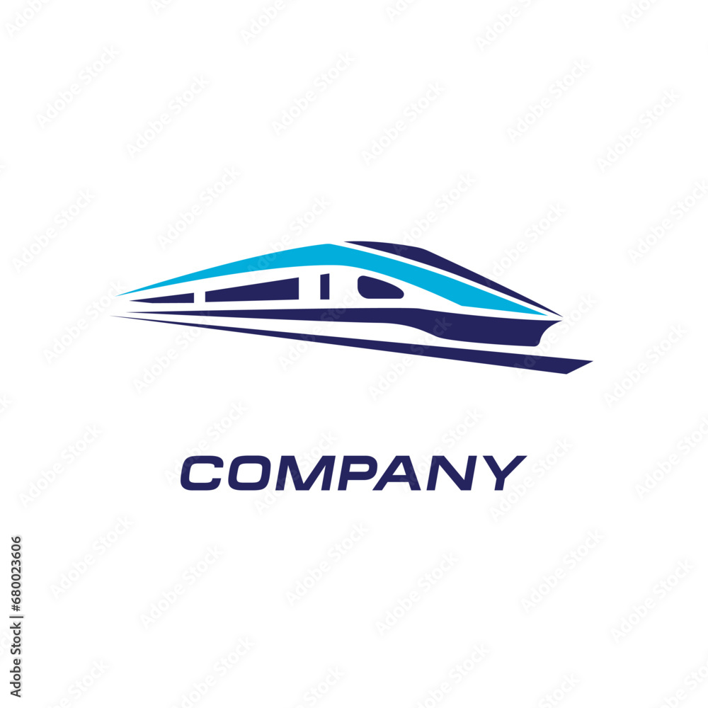 Futuristic Metro Railway Transport Logotype icon, Fast Train logo designs concept vector