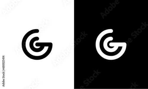 G letter logo circle curved outline photo