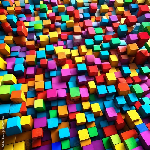 Rainbow of colorful blocks abstract background  photo