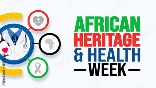 African Heritage and Health week background design template use to banner, placard, card, book cover, and poster design template with text inscription and standard color. vector illustration.