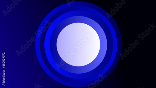 Reverberating bevel circle frames with white circle copy space background