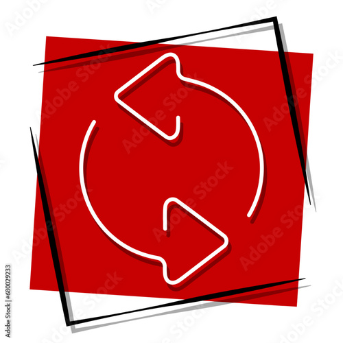 reset red banner in frame. Vector illustration.