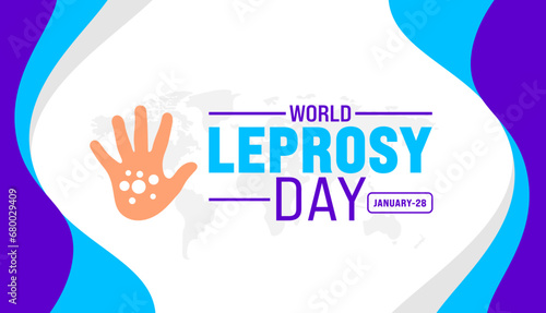 World Leprosy Day background design template use to background, banner, placard, card, book cover,  and poster design template with text inscription and standard color. vector illustration.
 photo