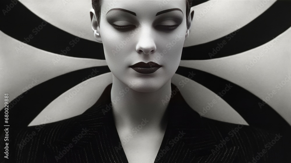 A black and white photo of a woman A black and white photo of a woman