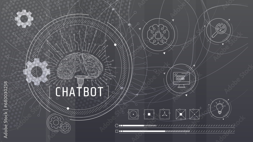 Fototapeta premium Abstract infographics on the topic of implementing scientific technologies.