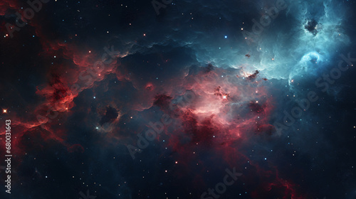 Nebula in deep space with stars Generative