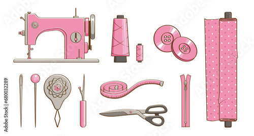 Sewing set vector illustration