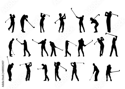 silhouette of person playing golf