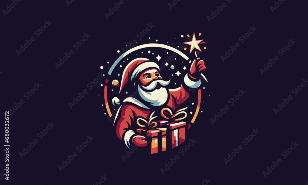 Christmas Santa vector logo icon design  