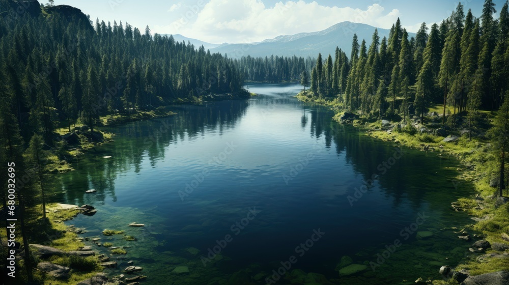 Aerial Top Down Amazing Lake Round, HD, Background Wallpaper, Desktop Wallpaper