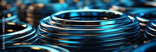 Closeup Coiled Metal Spring Sufficiently High, Banner Image For Website, Background abstract , Desktop Wallpaper