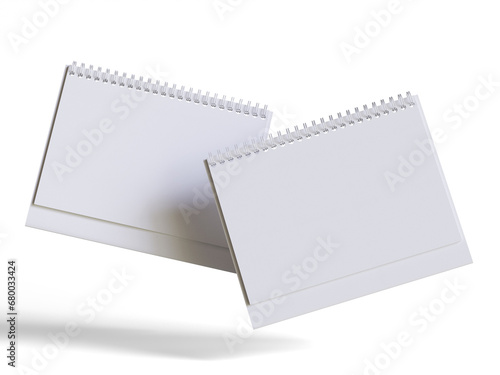 Desk calender white background and solid color for calender realistic texture 3D render