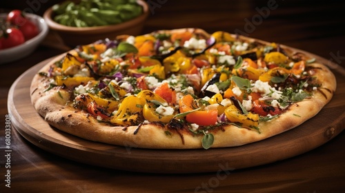 Dive into a close encounter with a California Veggie Pizza, a captivating snapshot of culinary craftsmanship that embodies the spirit of the Golden State.