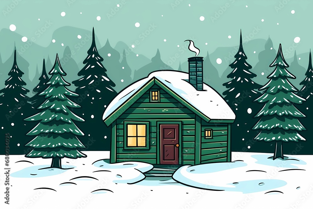 christmas house exterior, christmas decorations, winter desktop background, christmas card