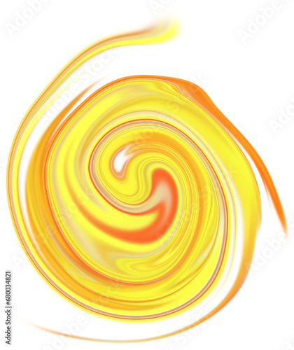 Abstract colorful spirals in red and yellow. Fluid fire round circle element. Swirl design element. PNG transparent, graphic element.