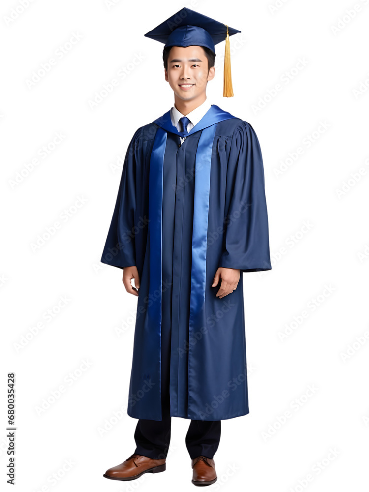 A handsome man on his graduation's day wearing blue graduation gown. Happy man. Creative graphics design. A handsome man on his graduation's day wearing blue graduation gown. Happy man. Creative graphics design.