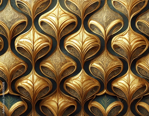 Baroque Gold Seamless Pattern with Ornament