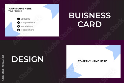 Creative modern and clean style duble sided buisness card design white and sky blow colurs 