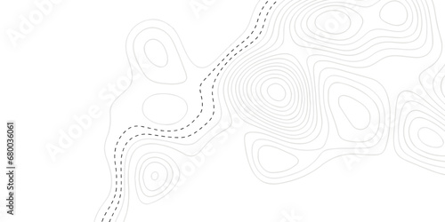 Topographic map background geographic line map with seamless ornament design. The black on white contours vector topography stylized height of the lines map.