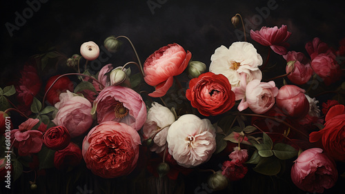 Fototapeta Naklejka Na Ścianę i Meble -  Beautiful pink and red colored flower background