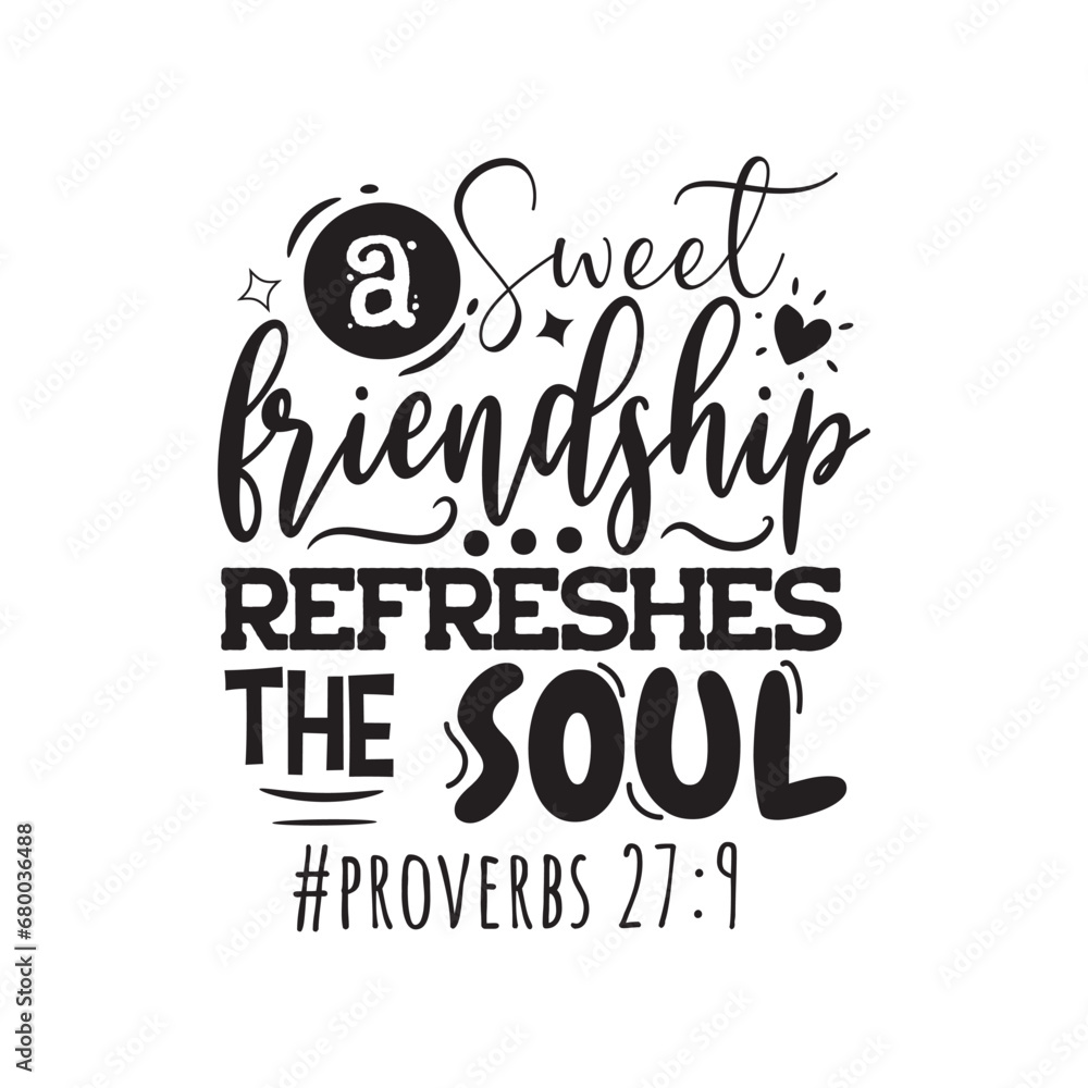 Fototapeta premium A Sweet Friendship Refreshes The Soul. Vector Design on White Background